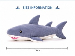 Cute Shark Plush <b>Toy</b> <b>Soft</b> Velboa <b>Stuffed</b> Animal Kids Gift Custom OEM Wholesale Baby Safe Cuddly <b>Toy</b> - Product Image 4