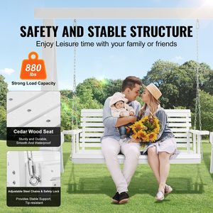 Balançoire de patio en bois robuste de 5,5 pieds, capacité de charge de 880 lb, balançoire de jardin pour cour, version améliorée pour plus de résistance - Product Image 6