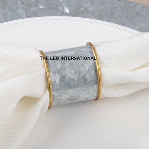 Hot Selling Aluminum Metal Gold and <b>Silver</b> Nickel Plated Napkin Ring Holder Home Hotel Kitchen Restaurant Accents - Product Image 2