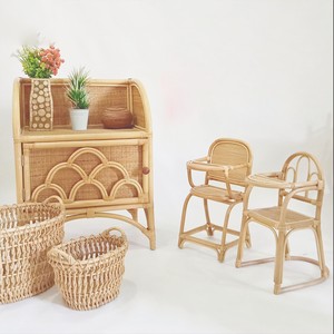 Preschool toy supplies rattan <b>doll</b> feeding chairs <b>dolls</b> high chair for baby pretend play game - Product Image 6