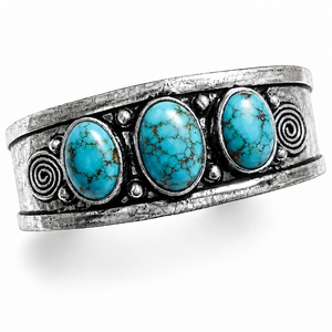 Jewelry Town JT-044 Frontier Turquoise Wide <b>Cuff</b> Bangle Gold/<b>Silver</b> Plated Brass Bezel Set Classic Western Style Unisex Gift - Product Image 1