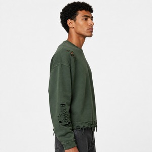 <b>Top</b> Trending Unique Style Men <b>Distress</b> Sweatshirt 100% Cotton Winter Streetwear Quick Dry Breathable for Sale Hot Selling Bulk - Product Image 5