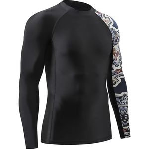 Sports Wear Clothing Rash Guard Oem Custom Mma Rash Guard Shirts Mma Short Gym Training Men Running <b>Tops</b> Rash Guard - Product Image 5