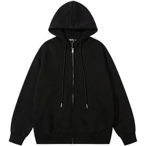 Sudadera Casual de Felpa para Mujer, con Cierre, Mangas Largas, Suave, Cálida y Transpirable, Color Negro, Otoño/Invierno, con Logotipo Personalizado al por Mayor - Product Image 1