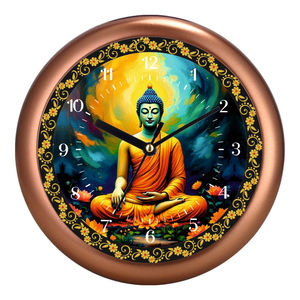 Horloge murale Bouddha design tendance, thème méditation, produit promotionnel pour le bureau avec impression pour la Saint-Valentin et le Nouvel An - Product Image 1