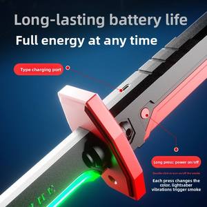 <b>Light</b>-Up Toy Sword with Spark Effects, Metal Clash Sound & Mist Spray, <b>Pull</b>-Out Blade Action Kids Roleplay Sword - Product Image 3