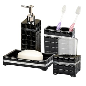 Juego de Accesorios de Baño Negros de Primera Calidad, Ideales para Lavabo, Encimera, Tocador, Hogar, Hotel y Baño de Huéspedes, de la India - Product Image 1