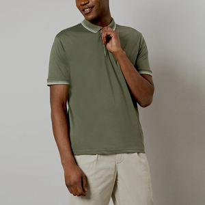 Oferta de Verano, Precio al por Mayor, Camiseta Polo Personalizada de Manga Corta para Hombre, Diseño Moderno de Color Sólido - Product Image 1