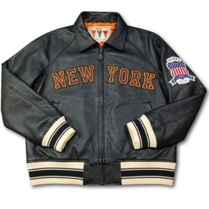 Chaqueta de Cuero de Invierno Kith X Knicks Avirex con Bordado de Precisión en la Parte Delantera |   Producción de Marca Privada OEM/ODM - Product Image 2