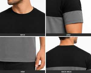 T-shirt de sport pour homme bicolore en gros – Maillot de gym à séchage rapide, performance optimale, personnalisable OEM, en coton et polyester - Product Image 3