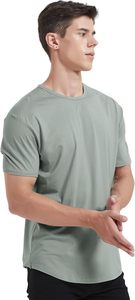 T-shirts décontractés pour hommes de haute qualité à manches courtes en polyester/coton, séchage rapide, respirants, faible MOQ 10 pièces, bon prix - Product Image 4