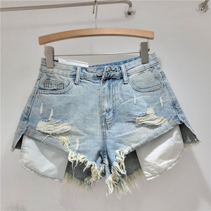 กางเกงยีนส์ขาสั้นผู้หญิง สวมใส่สบาย ระบายอากาศได้ดี ทรงเข้ารูป ความยาวระดับเข่า ขายส่ง - Product Image 4