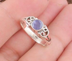 Bague en Tanzanite Naturelle en Argent Sterling 925 pour Femme, Pierre Précieuse Véritable Taillée, Pierre de Naissance de Décembre, Bijou Fin Classique pour Mariage, Pierre TZ - Product Image 3