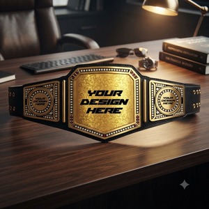 Ceinture de champion personnalisée, ceinture de lutte personnalisée, ceinture plaquée or en cuir, équipement d'arts martiaux unisexe - Product Image 3