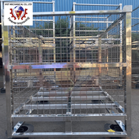 Boîte métallique pliable et boîte à palettes en treillis métallique empilable Conteneurs en treillis métallique Cage de stockage pour le transport et le stockage