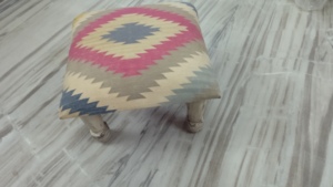 Hot Selling Vintage Kilim <b>Stool</b> Light Weight Square Portrait Design Woven Fabric Home Christmas Decor Factory Supply Portable - Product Image 3