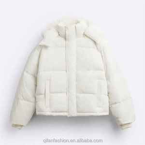 Custom Windbreaker Hooded Padded Quilted Down Puffer <b>Jacket</b> for <b>Men</b> - Product Image 5