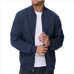 Long Sleeves Front Custom Winter <b>Warm</b> Zipper Closure <b>Men's</b> Bomber <b>Jacket</b> Plain Dyed Technics Stand Collar - Product Image 4