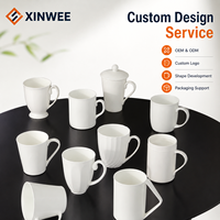 Kit de tasses en céramique personnalisables pour sublimation, vente en gros, pour peinture DIY, anti-fuite, sans danger pour les aliments, avec anse à bord coloré, fournisseur d'usine