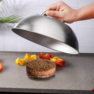 Utensilio de cocina: Tapa para carne de acero inoxidable engrosado, tipo cúpula estilo occidental con asa, artículo de vajilla, precio al por mayor - Product Image 5