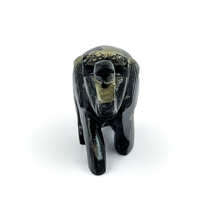 Apache Pyrite <b>Elephant</b> Hand Carved Natural Gemstone Figurine Feng Shui Wealth Luck <b>Decor</b> Home Decoration Rajasthan Wholesale - Product Image 6