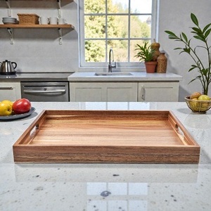 Plateau rectangulaire en bois pour servir du thé et des collations, provenant d'Inde, de la marque F S International. - Product Image 4