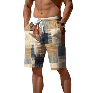 <b>Men's</b> Beach Shorts Patchwork Print Drawstring Summer Vacation Holiday Swim <b>Trunks</b> Casual Board Shorts Cotton Blend <b>Men's</b> Shorts - Product Image 1