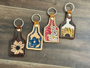 Llaveros de cuero tallados a mano, llaveros de cuero de forma exótica, accesorios de cuero, llaveros bonitos para Unisex - Product Image 4