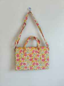 Bolso para Portátil de Algodón con Estampado Floral de Lujo, Cierre de Cremallera, Asa Suave, Diseño Ligero y Unisex para Viajes, Marca CLASSIC ART & CRAFT - Product Image 6