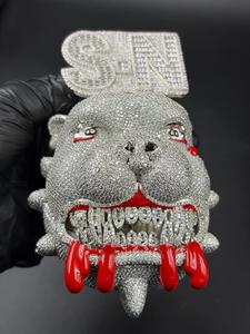 Colgante Personalizado de Bulldog de Diseño Exclusivo, Plata de Ley 925 con Moissanita VVS, Cadena Hip Hop con Incrustaciones, Joyería 3D de Dibujos Animados Unisex - Product Image 2