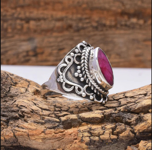 Bague Classique en Rubis Rose Naturel Non Chauffé, Sertie de Pierres Précieuses en Monture Bezel, Coupe Marquise, Bijoux Fins pour Mariage, Fiançailles, Cadeau - Product Image 2