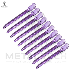 Lot de 10 pinces à cheveux pour le sectionnement et le coiffage, pinces à cheveux en métal au design unique, ensembles de pinces à cheveux de couleur violette - Product Image 2