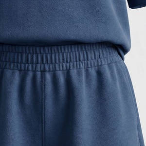 Conjunto de 2 Piezas para Mujer, Sudadera con Capucha y Pantalones Cortos, Color Sólido, Manga Corta, Corte Holgado, Informal, de Algodón, Sudadera y Pantalones Cortos por Encima de la Rodilla, Primavera Verano - Product Image 5