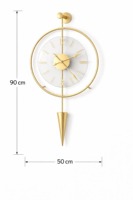 Reloj de pared de lujo con acabado dorado en forma de flecha, ideal para decoración de interiores y regalos, aporta un toque llamativo y un atractivo elegante, procedente de la India.
