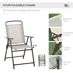 Ensemble de salle à manger d'extérieur avec table et chaises imperméables écologiques et parasol - Product Image 6
