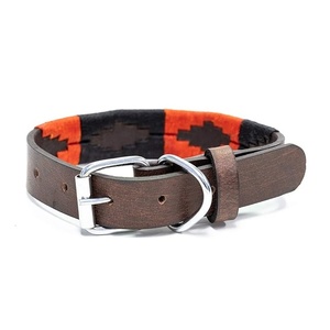 Collier pour chien en cuir véritable fait main avec rivets à pointes, motif uni, accessoire de luxe écologique pour animaux de compagnie - Product Image 4