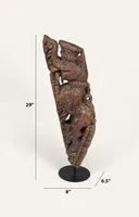 Support architectural en bois vintage sculpté sur support en fer, motif dragon artisanal, décoration de table pour entrée ou buffet