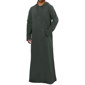New Arrival <b>Men</b> Modest Tech <b>Thobe</b> Minimal Design Muslim Jubba Lightweight Casual Wear Traditional Polyester Anti-Wrinkle - Product Image 1
