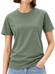 T-shirt basique à col rond pour femme, manches courtes, décontracté, pour tous les jours, logo personnalisé, OEM, ODM, fabricant de vêtements en gros - Product Image 4