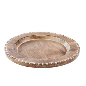 Assiettes de présentation en bois faites à la main en gros, décor de table, vaisselle, assiettes personnalisables en forme ronde - Product Image 1