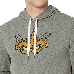Sweat-shirt à capuche en molleton gris chiné pour homme, à manches longues, avec poche kangourou, OEM ODM, vêtements en gros - Product Image 2