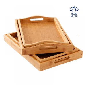 Plateau de service en bambou de qualité supérieure, plateau alimentaire en bambou naturel fait à la main, vaisselle écologique pour l'exportation en gros - BLUE LOTUS du Vietnam - Product Image 1