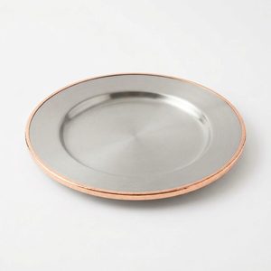 Handmade SS304 <b>Side</b> <b>Plate</b> 21 cm Satin Steel with Copper Edge Tamra Copper Band Home Decor Hotel Wedding Band <b>Side</b> <b>Plate</b> - Product Image 3