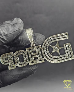 "DHOP " Name Pendant <b>Iced</b> <b>Out</b> Moissanite Diamond Hip Hop <b>Chain</b> Custom Bling Jewelry Gift For Men Women - Product Image 5