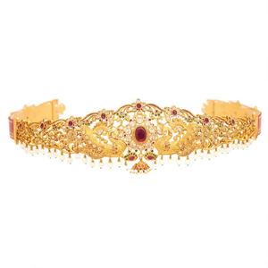 Heavywork Peacock Ottiyanam Fashion Body Jewelry - Product Image 2