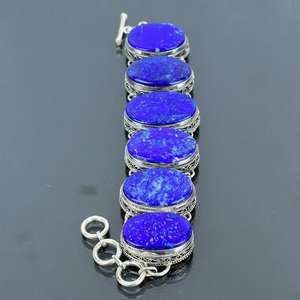 <b>Lapis</b> <b>Lazuli</b> 925 Sterling Silver Bracelet Adjustable Handmade Gemstone Jewelry Luxury Natural Stone Gift For Her - Product Image 6