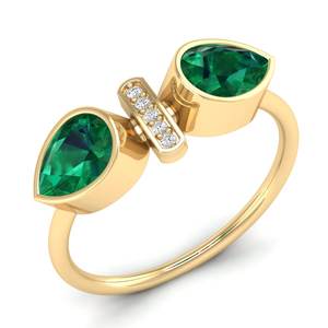 Anillos de Compromiso REYES con Diseño Nuevo en Oro Sólido de 14K y Moissanita, Anillos de Boda con Esmeralda de Diseño Clásico, Joyería de Regalo, Superventas - Product Image 6