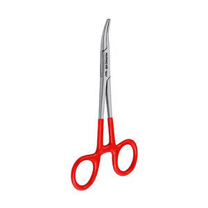 คีมหนีบเลือด Hemostat Mosquito Forceps ขนาด 5 นิ้ว แบบตรงและแบบโค้ง พร้อมด้ามจับเคลือบพีวีซีสีแดง ผลิตจากเหล็กกล้าผ่าตัดแบบล็อคได้ - Product Image 6