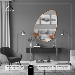 Minimalist Art Decor Stainless Steel PVD Coated Frame Wedding Bathroom Vanity Wall <b>Mirror</b> Lightweight Anti-Fog Elegant <b>Irregular</b> - Product Image 5