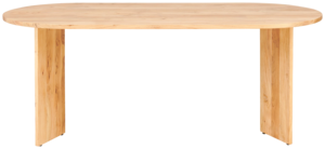 Table à manger moderne en bois massif d'acacia, design minimaliste élégant, forme ovale, base sur piétement, pour restaurant, maison, cuisine - Product Image 3